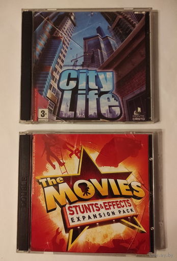 Лот ретро игр для PC. 2 игры (2006): City life (2CD), The Movies: Stunts & Effects (2CD)