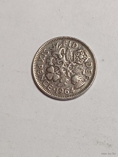 Великобритания 6 пенни 1964 года .