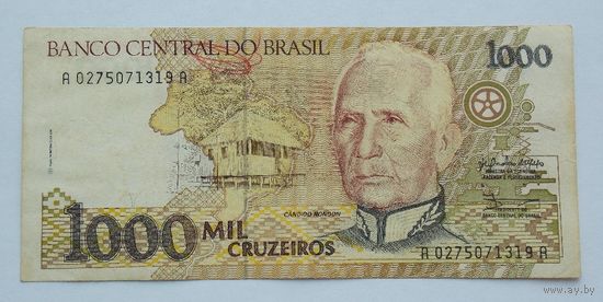 Бразилия. 1000 крузейро образца 1990 года