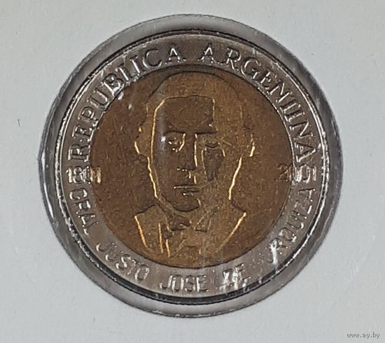 Аргентина 1 песо 2001  200 лет со дня рождения Хусто Хосе де Уркиза
