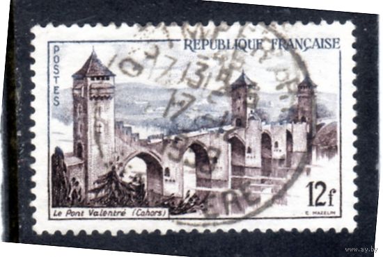 Франция.Ми-1067.Кагор - Мост Valentre. Серия: туризм.1955.