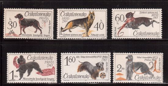 Чехословакия-1965,(Мих.1542-1547) , ** , Фауна, Собаки