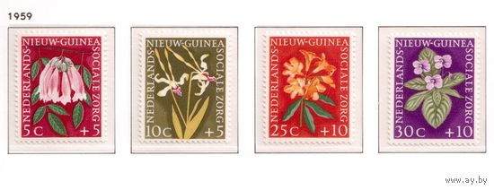 Новая Гвинея(Нидерланды)-1959,(Мих.57-60)  * , Флора, Цветы