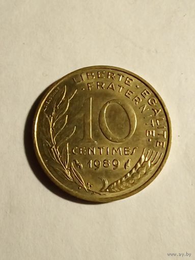 Франция. 10 сантимов 1989 ш.