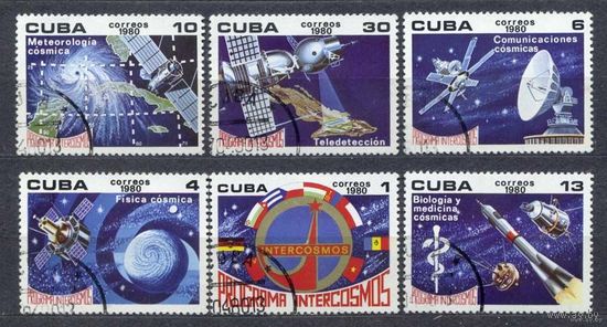 Программа "Интеркосмос". Спутники. Куба. 1980. Серия 6 марок.