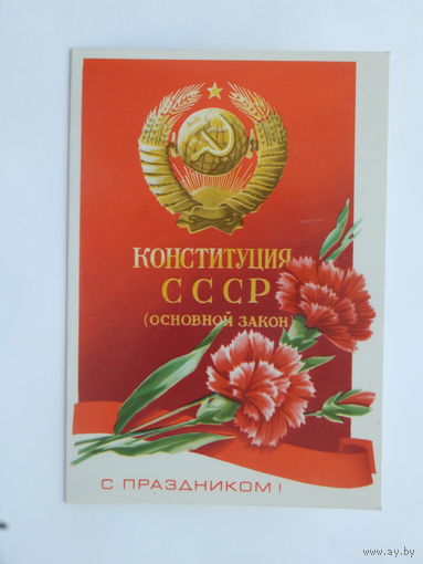 Потапов с праздником конституция СССР 1981 10х15 см