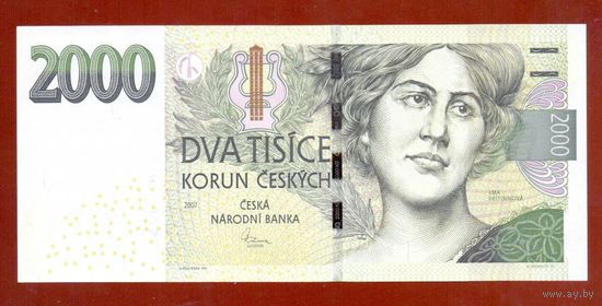 Чехия 2000 крон 2007 года. Состояние UNC!