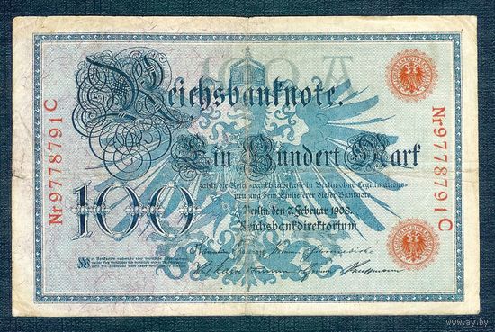 Германия, 100 марок 1908 год.