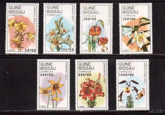 Гвинея-Биссау-1989 (Мих.1049-1055)  ** ,  Флора, Цветы, (полная серия)