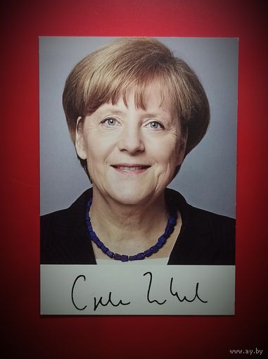 Фото с автографом бывшего Федерального Канцлера Германии в 2005-2021 гг.  Ангелы Меркель.