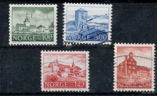 Норвегия 1977/1978/1982 г.г. Архитектура. Стандарт.  4 марки.