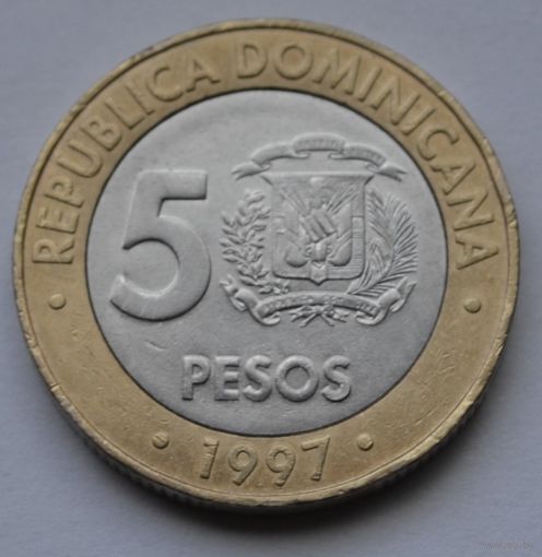 Доминикана, 5 песо 1997 г.