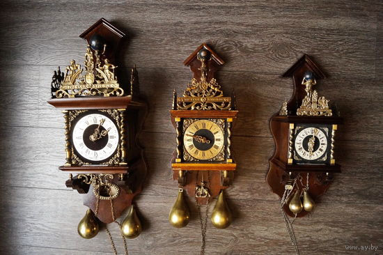 Комплект Голландские Настенные Часы Середина ХХ века "ZAANSE CLOCK"