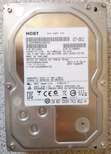 Жесткий диск HDD 2 ТБ 2 Tb 7200 SATA 6 для сервера