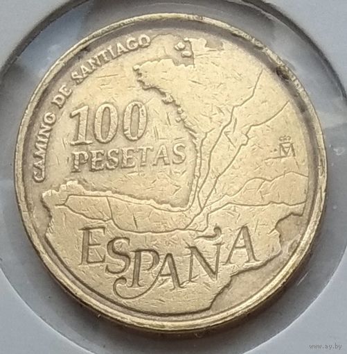 Испания 100 песет 1993 г. Путь Святого Иакова. В холдере