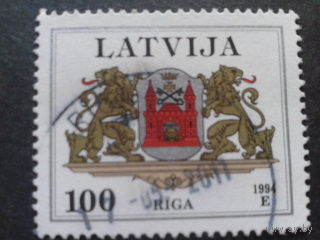 Латвия 1994 герб Риги Mi-5,0 евро гаш.