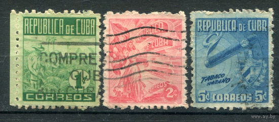 Куба - 1948/50г. - табачная индустрия - 3 марки - полная серия, гашёные [Mi 229-231]. Без МЦ!