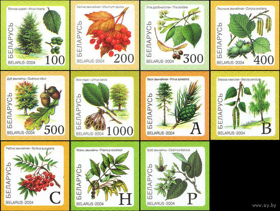 Восьмой стандартный выпуск Беларусь 2004 год (554-564) серия из 11 марок