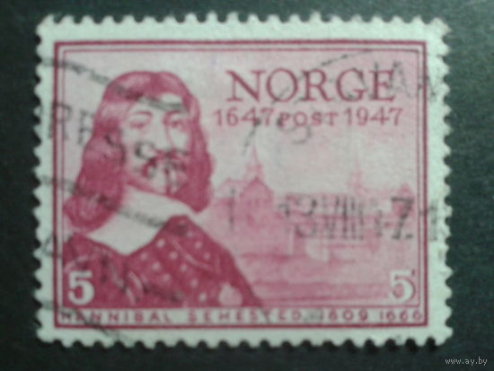 Норвегия 1947 300 лет почты, основатель