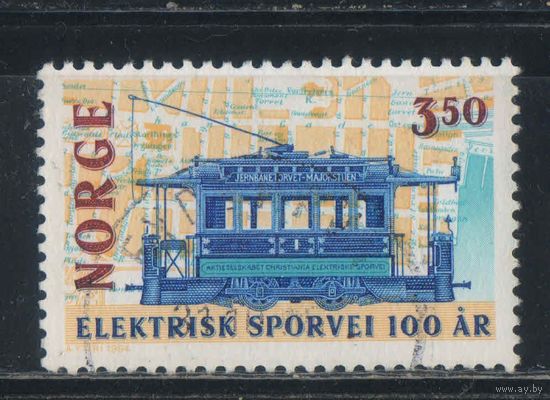 Норвегия 1994 100 летие городскому электротранспорту в Осло Трамвай Карта #1163