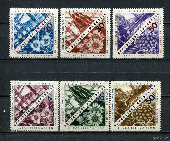 Руанда - 1967 - ГЭС и флора - [Mi. 209-214] - полная серия - 6 марок. MNH.  (Лот 103CL)