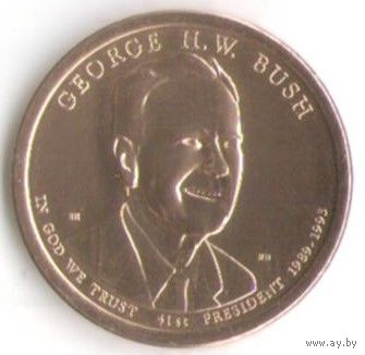 1 доллар США 2020 год 41-й Президент Уокер Буш старший двор P _состояние aUNC