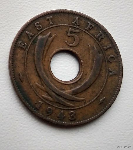 Британская Восточная Африка 5 центов, 1943 3-1-8