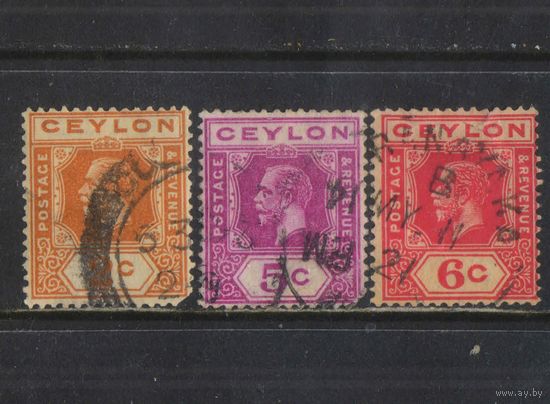 GB Колонии Цейлон 1911 GV Стандарт #166,168,169