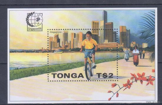 [71] Тонга 1995. Спорт.Велосипед. БЛОК  MNH