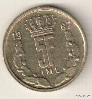Люксембург 5 франк 1987
