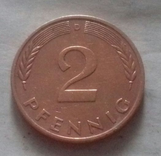 2 пфеннига, Германия 1984 D