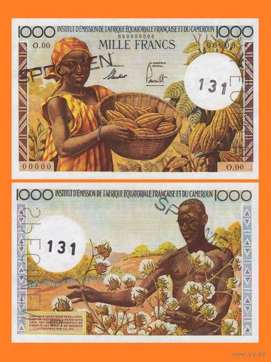 [КОПИЯ] Камерун 1000 франков 1957 г. (Образец)