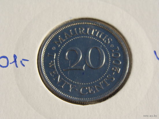 Маврикий. 20 центов 2001 год КМ#53