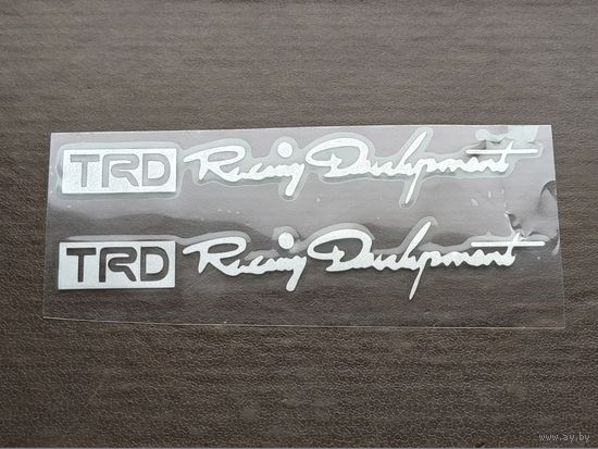 Наклейки (комплект, 2 шт.) "Racing Development TRD", серебро.