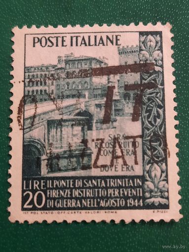 Италия 1949. Реконструкция моста Santa Trinita в Венеции