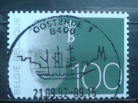 Бельгия 1992 Король Болдуин 100 франков, спецгашение - корабль