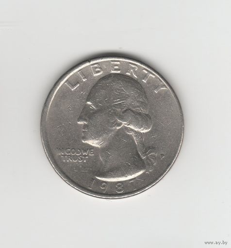 25 центов (квотер) США 1987 Р Лот 7826
