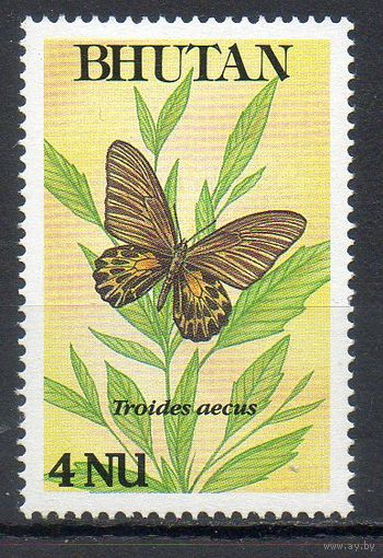 Бабочки Бутан 1990 год 1 марка
