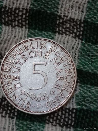 Германия 5 марок серебро 1966F