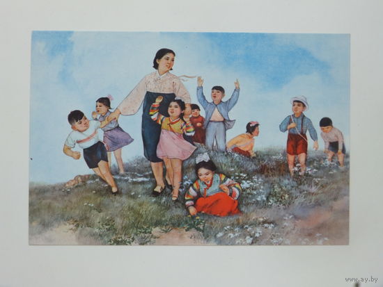 Северная Корея дети  1970-е 10х15 см