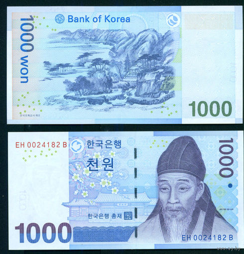 Южная Корея 1000 вон (2007) UNC