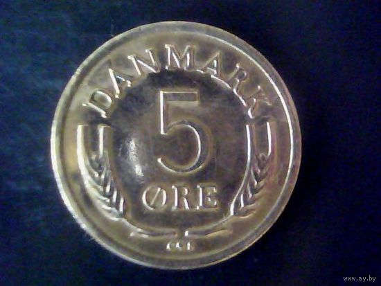 Монеты.Дания. 5 Эре 1966.