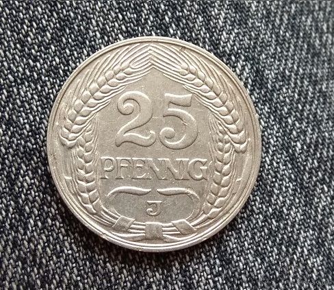 25 пфенниг 1912  J   Германия Отметка монетного двора:  "J" - Гамбург 25 pfennig 1912 J
