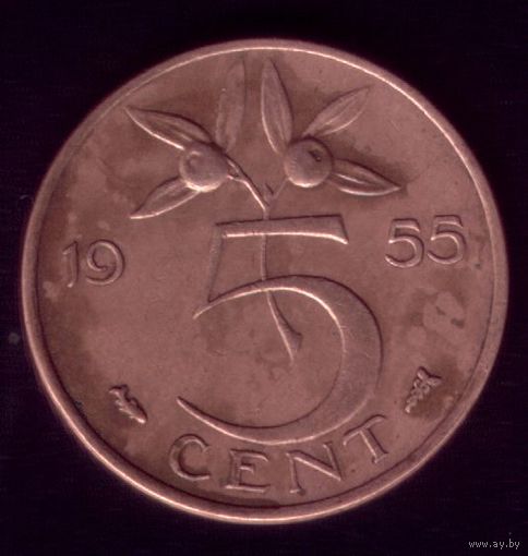 5 центов 1955 год Нидерланды