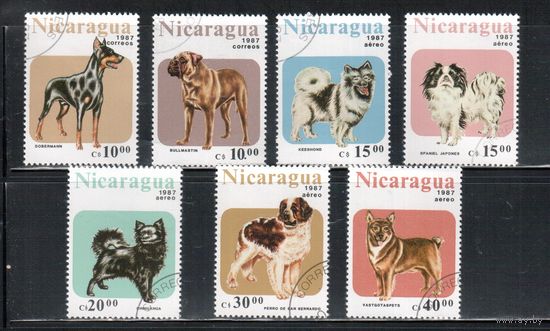 Никарагуа-1987,(Мих.2790-2796) гаш.,  Фауна, Собаки (полная серия)
