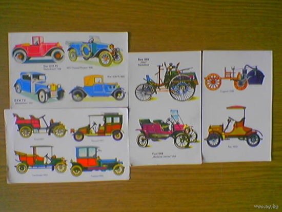 Переводные картинки ГДР (переводки, переснимки, наклейки-карточки) ретро-автомобили. Made in DDR.