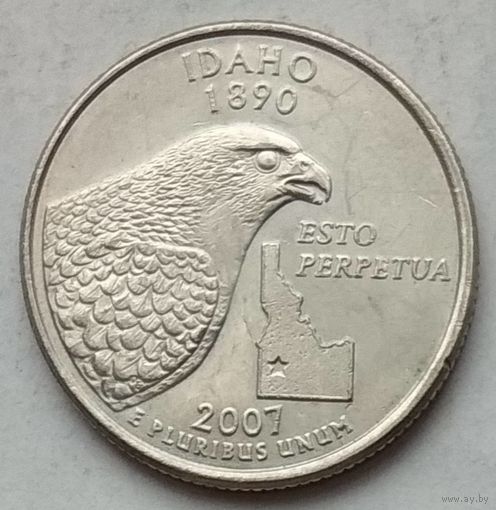 США 25 центов (квотер) 2007 г. D. Штат Айдахо