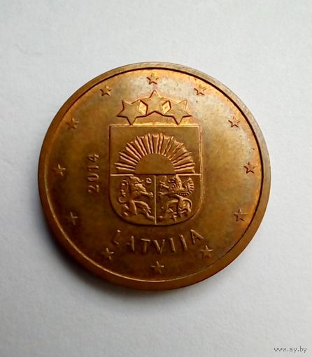 Латвия 5 евроцентов 2014 г