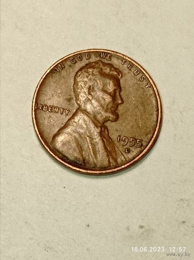 США 1 цент 1955 года .