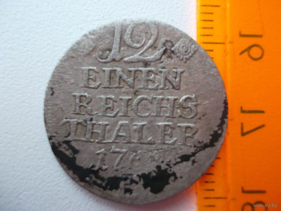 Монета 1/12 рейхс таллера 1768 года